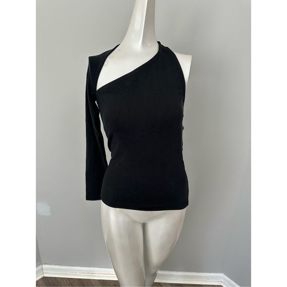 BALENCIAGA One-sleeve cutout stretch-jersey top Size 40 (US 8) $1185 - Picture 10 of 12
